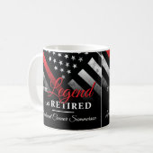 Firefighter Red Line Flag Fireman Retirement Kaffeetasse (Vorderseite Links)