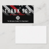 Firefighter Red Line Flaggenantworter Vielen Dank Visitenkarte (Vorne/Hinten)