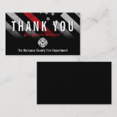 Firefighter Red Line Flaggenantworter Vielen Dank Visitenkarte (Vorne/Hinten)