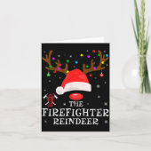 Firefighter Reindeer Family Matching Christmas Pjs Karte (Vorderseite)