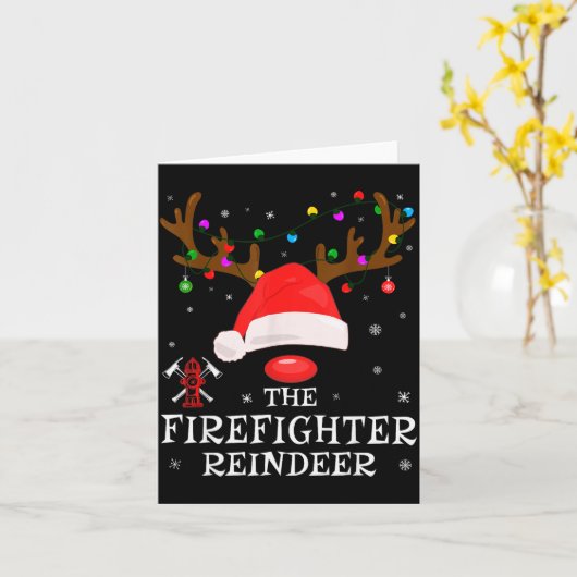 Firefighter Reindeer Family Matching Christmas Pjs Karte (Gelbe Blume)