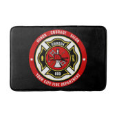 Firefighter Rescue ADD NAME Fire Department Abzeic Badematte (Vorderseite)
