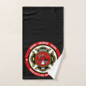 Firefighter Rescue ADD NAME Fire Department Abzeic Badhandtuch Set (Handtuch)