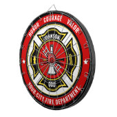 Firefighter Rescue ADD NAME Fire Department Abzeic Dartscheibe (Vorderseite rechts)