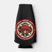 Firefighter Rescue ADD NAME Fire Department Abzeic Flaschenkühler (Vorderseite)