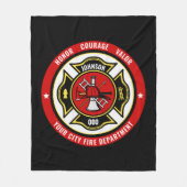 Firefighter Rescue ADD NAME Fire Department Abzeic Fleecedecke (Vorderseite)