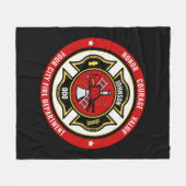 Firefighter Rescue ADD NAME Fire Department Abzeic Fleecedecke (Vorderseite (Horizontal))