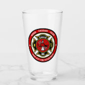Firefighter Rescue ADD NAME Fire Department Abzeic Glas (Vorderseite)