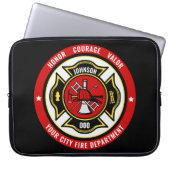 Firefighter Rescue ADD NAME Fire Department Abzeic Laptopschutzhülle (Vorderseite)