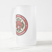 Firefighter Rescue ADD NAME Fire Department Abzeic Mattglas Bierglas (Vorderseite Links)