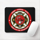 Firefighter Rescue ADD NAME Fire Department Abzeic Mousepad (Mit Mouse)