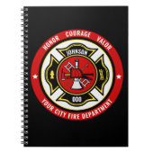 Firefighter Rescue ADD NAME Fire Department Abzeic Notizblock (Vorderseite)