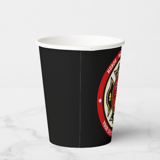 Firefighter Rescue ADD NAME Fire Department Abzeic Pappbecher (Rechts)