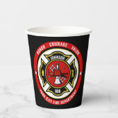 Firefighter Rescue ADD NAME Fire Department Abzeic Pappbecher (Vorderseite)