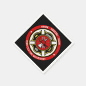 Firefighter Rescue ADD NAME Fire Department Abzeic Serviette (Ecke)