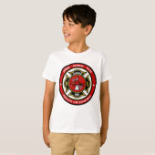 Firefighter Rescue ADD NAME Fire Department Abzeic T-Shirt (Vorne ganz)