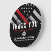 Firefighter Retirement Anniversary Red Line Flag Große Wanduhr (Winkel)