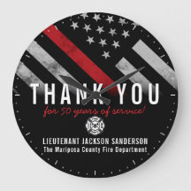 Firefighter Retirement Anniversary Red Line Flag