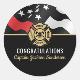 Firefighter Retirement Fire Department Flag Runder Aufkleber