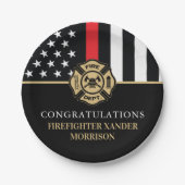 Firefighter Retirement Fire Department Party Pappteller (Vorderseite)