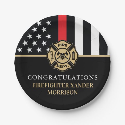 Firefighter Retirement Fire Department Party Pappteller (Vorderseite)