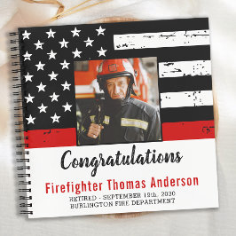 Firefighter Retirement Foto Thin Red Line Gast Notizblock
