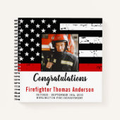Firefighter Retirement Foto Thin Red Line Gast Notizblock (Vorderseite)