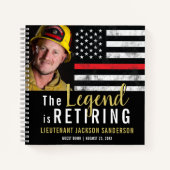 Firefighter Retirement Red Line Fireman Gästebuch Notizblock (Vorderseite)