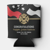 Firefighter Retirement Red Line Flag Fireman Dosenkühler (Rückseite)