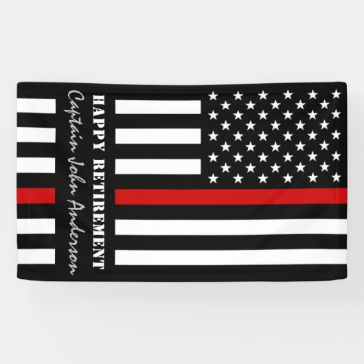 Firefighter Retirement Thin Red Line Banner (Horizontal)