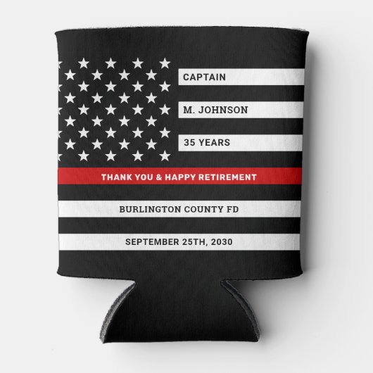 Firefighter Retirement Thin Red Line Dosenkühler (Vorderseite)