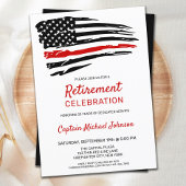 Firefighter Retirement Thin Red Line Einladung