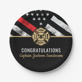 Firefighter Retirement Thin Red Line Pappteller