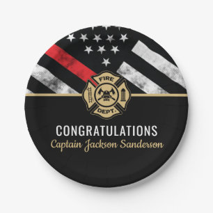 Firefighter Retirement Thin Red Line Pappteller