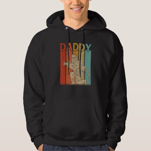Firefighter Retro Style Vintag Daddy Graphic Fath Hoodie (Vorderseite)