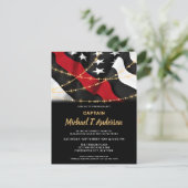Firefighter Ruhestand American Flag Thai Red Line Einladungspostkarte (Stehend Vorderseite)
