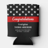 Firefighter-Ruhestand Custom Thin Red Line Party Dosenkühler (Rückseite)
