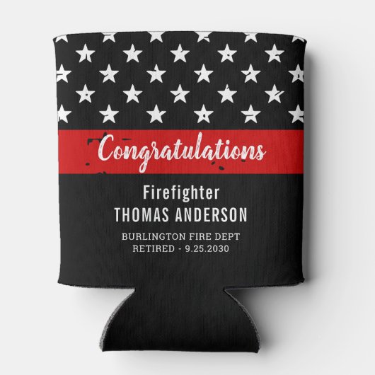Firefighter-Ruhestand Custom Thin Red Line Party Dosenkühler (Rückseite)