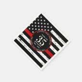 Firefighter-Ruhestand Party Custom Thin Red Line Serviette (Ecke)