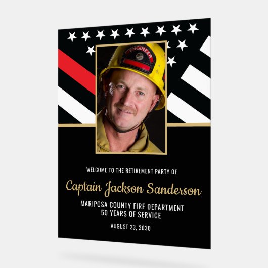 Firefighter-Ruhestand Party Fireman Foto Acrylschild (Winkel)