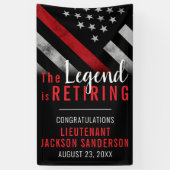 Firefighter Ruhestand Party Red Line Flag Feuerweh Banner (Vertikal)