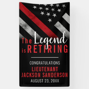 Firefighter Ruhestand Party Red Line Flag Feuerweh Banner