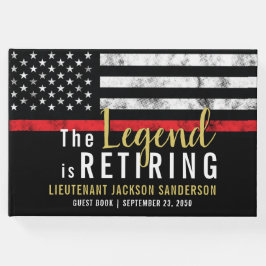 Firefighter Ruhestand Party Red Line Flag Feuerweh Gästebuch