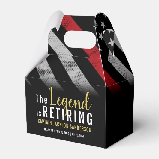 Firefighter Ruhestand Party Red Line Flag Feuerweh Geschenkschachtel (Vorderseite)