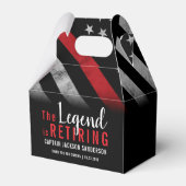 Firefighter Ruhestand Party Red Line Flag Feuerweh Geschenkschachtel (Rückseite)