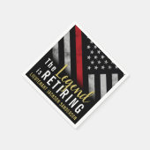 Firefighter Ruhestand Party Red Line Flag Feuerweh Serviette (Ecke)