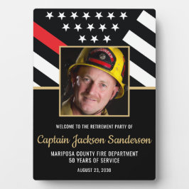 Firefighter-Ruhestand Party Red Line Flaggen-Foto Fotoplatte