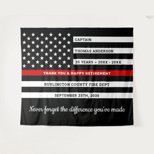 Firefighter-Ruhestandsfahne mit benutzerdefinierte Wandteppich (Vorderseite (Horizontal))