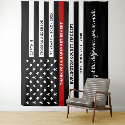 Firefighter-Ruhestandsfahne mit benutzerdefinierte Wandteppich (Beispiel)