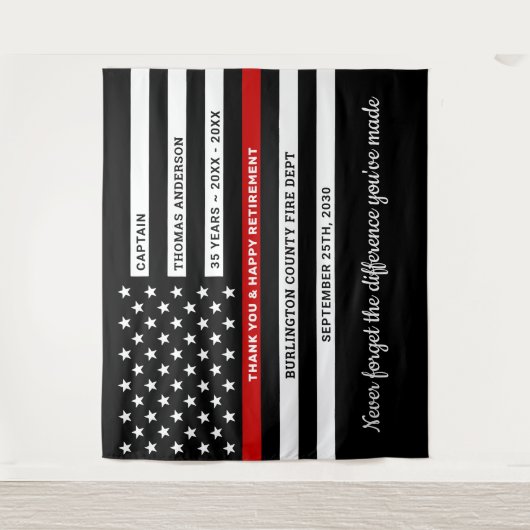 Firefighter-Ruhestandsfahne mit benutzerdefinierte Wandteppich (Vorderseite)